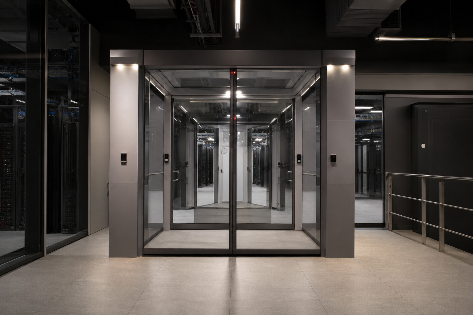 Secure interlock portal at the entrance of a data center